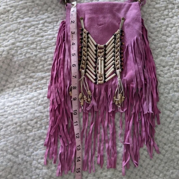 🦄 Rare Spell Wild Belle Suede Fringe Crossbody Bag - Picture 3 of 11
